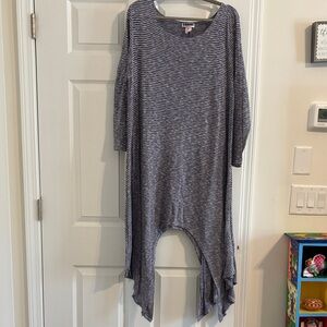 Casual Striped Drop-Hem Tunic